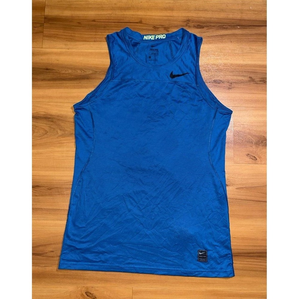 Mens Nike Pro Workout Gym Training Blue Athletic Sleeveless Shirt